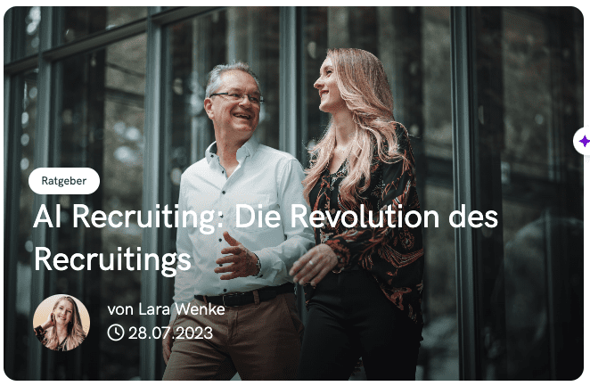 Blogbeitrag - Arbeitgeber Magazin AI Recruiting - Die Revolution im Recruiting - Blogbeitrag von Lara Wenke - Notamo Brand Performer